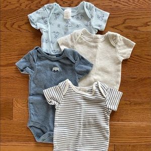 4-Pack Boy’s Blue and Gray Onesies